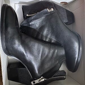 Black Leather Ankle Boots